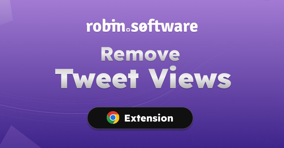 robin__software's tweet image. Wenn dich die Tweet Views auch stören, dann ist die Extension genau das richtige für dich 🫵

Link ⬇️