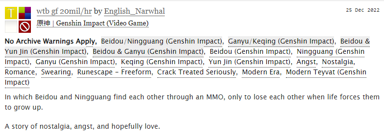 ImmobilePizza's tweet photo. I have created an angsty #beigguang fic where they're runescape gfs in high school and then meet later in college. This was a fever dream that somehow reached written status, enjoy!

Link in the replies.

#GenshinImpact #Beidou #Ningguang https://t.co/RrleJrP7Xn