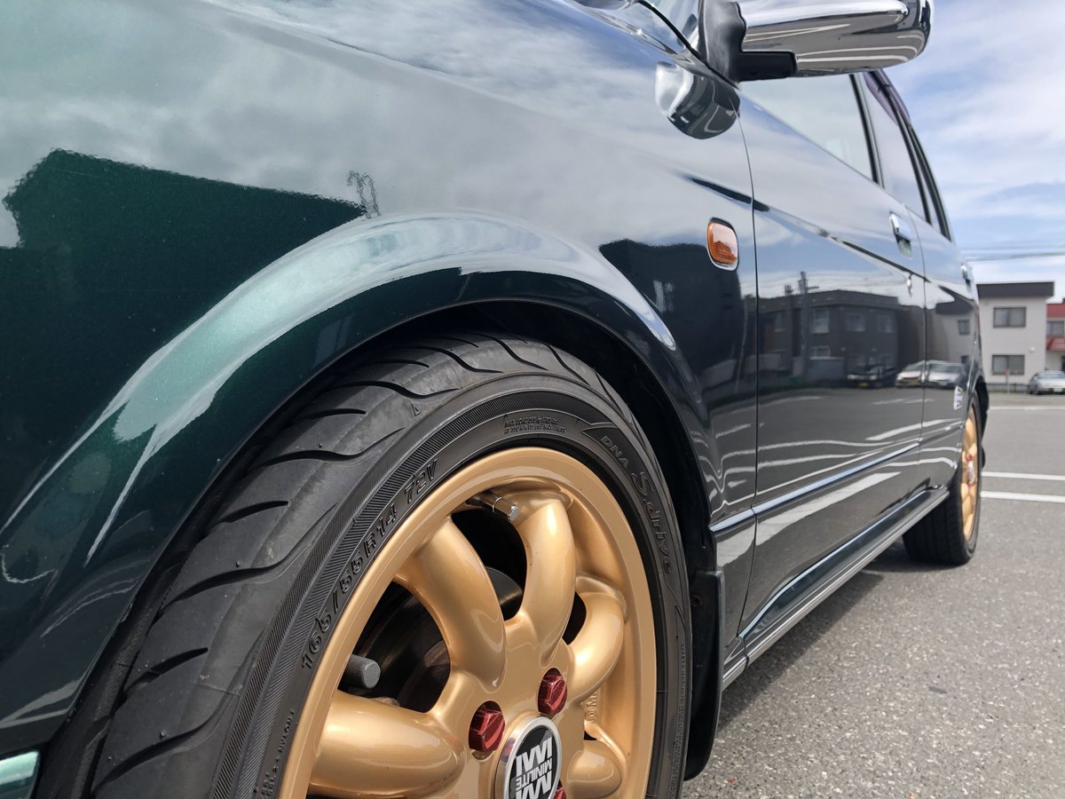 Tohmatech's tweet image. #自分が好きなホイール晒そうぜ
安定のMINILITE(ヘリテージゴールド)
全然飽きない。
馴染むわぁ。
#minilite
#ミラジーノ