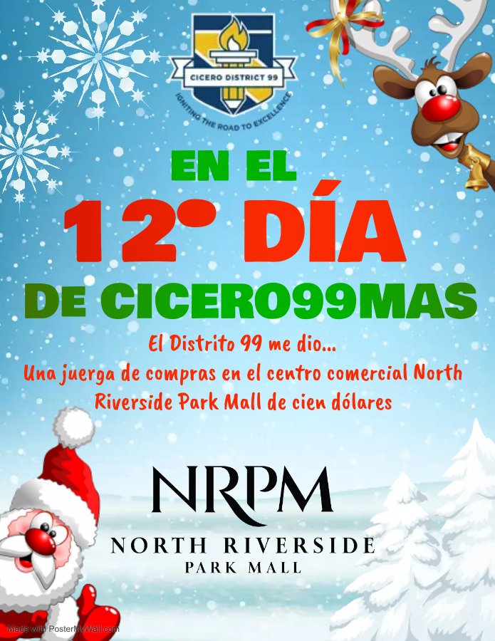D99Cicero's tweet photo. ON THE 12TH DAY OF CICERO99MAS, @D99Cicero GAVE TO ME...🎁🎁

A $100 @NRPMall Shopping Spree!💸🛍️

ONE LUCKY WINNER who likes and retweets this post will be entered into a raffle for a chance to win! 

Winners will be notified via direct message by Wed., 12/28. https://t.co/sDWJtovRZ9