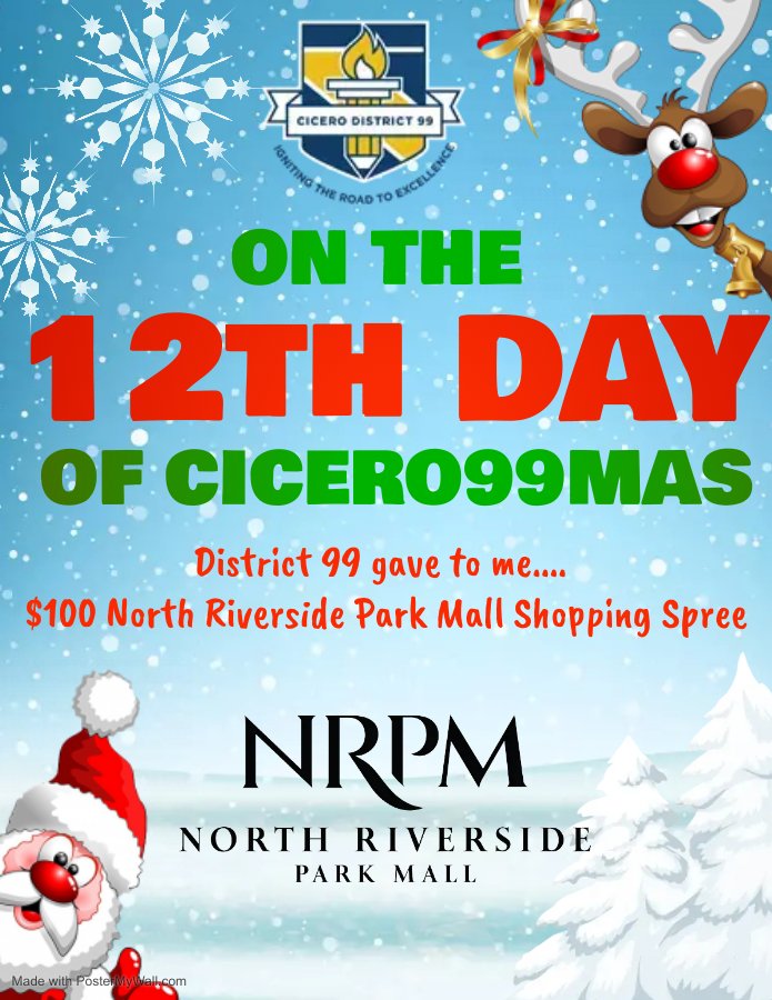 D99Cicero's tweet photo. ON THE 12TH DAY OF CICERO99MAS, @D99Cicero GAVE TO ME...🎁🎁

A $100 @NRPMall Shopping Spree!💸🛍️

ONE LUCKY WINNER who likes and retweets this post will be entered into a raffle for a chance to win! 

Winners will be notified via direct message by Wed., 12/28. https://t.co/sDWJtovRZ9