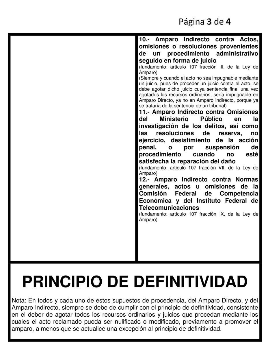 aar_armenta's tweet photo. Les comparto la tabla de mi autoría, de los supuestos de procedencia del juicio de amparo, con ejemplos. La tabla forma parte de mi libro "MANUAL DE LA PROCEDENCIA DEL JUICIO DE AMPARO DIRECTO Y DEL JUICIO DE AMPARO INDIRECTO EN MÉXICO, CON EJEMPLOS, TESIS Y SENTENCIAS DE AMPARO" https://t.co/xEII7RqUeH