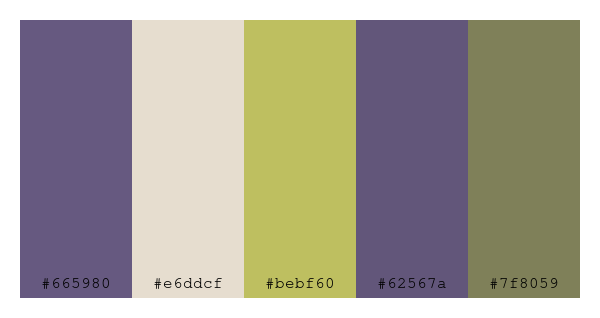ColPaletteBot's tweet photo. Beep beep, here's a pretty color palette for you!
color-scheme.js parameters used:
- hue: 271
- variation: soft
- colors: #665980, #e6ddcf, #bebf60, #62567a, #7f8059
Have a lovely evening!
#twitterbot #colorpalette #colors #palette #prettycolors https://t.co/v4zB7wgGYw