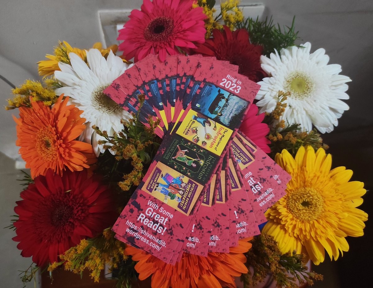 Bookmarks for my book stall at a Christmas function this evening. It was heartwarming to see the number of book-loving children making a beeline for a book stall (mine)! A great experience and a successful evening! #childrensbooks #indianauthors #talesfromindia #youngreaders