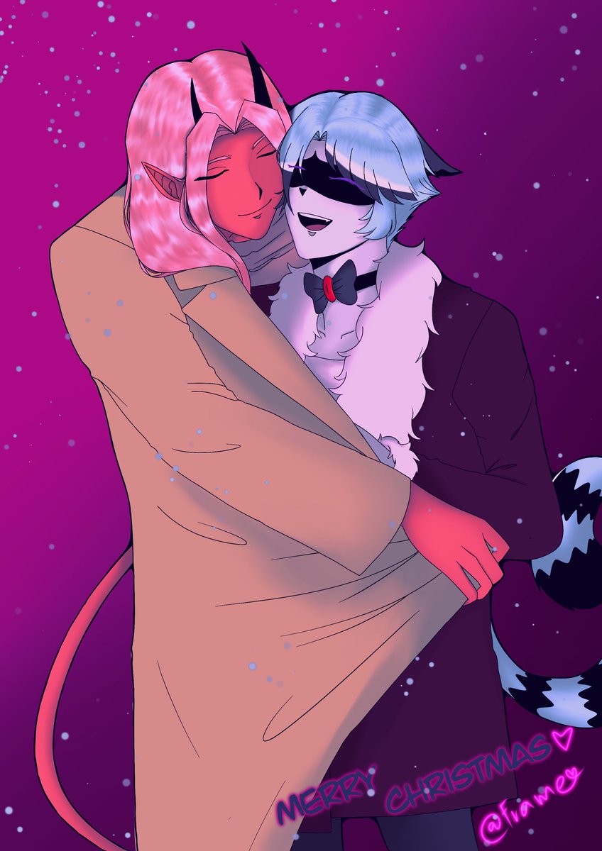 Framerson_'s tweet photo. //: Merry Christmas🎄

🦋❤️🦝

@Hhoc_raccoons 
---------

🦋: "Even hell has hell cold moments, so I won't let you freeze." https://t.co/9o94wYknMF