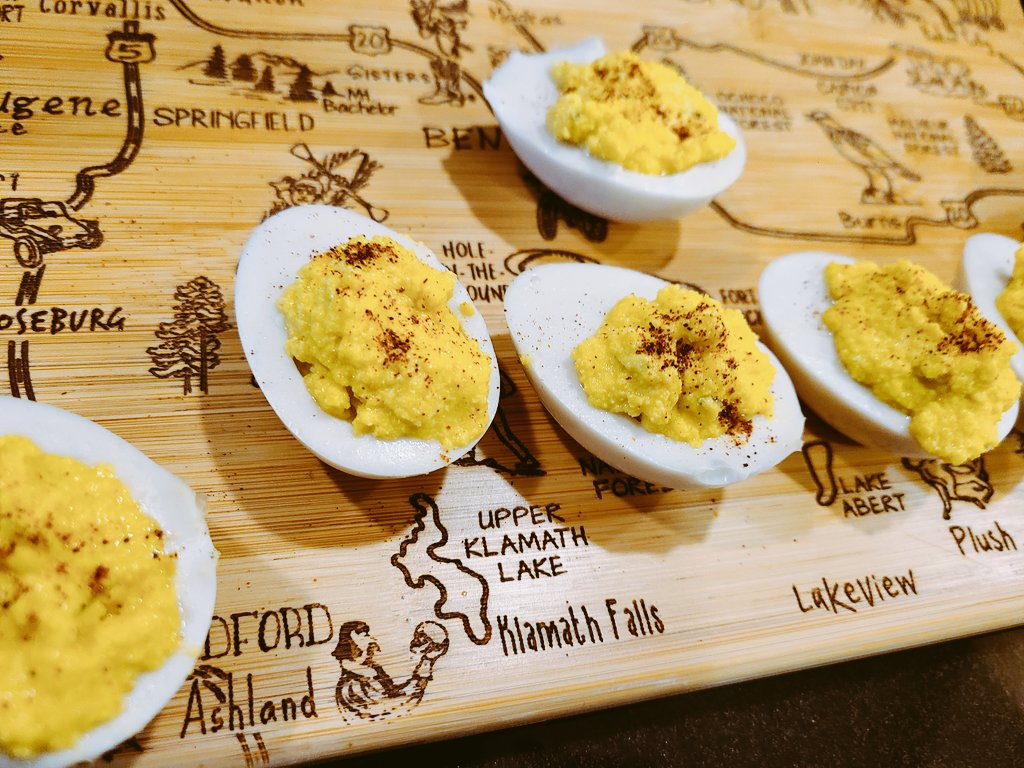 made vegan deviled eggs today.  holla