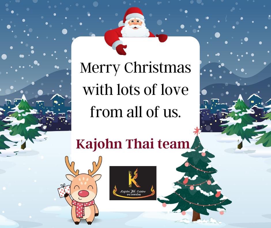 KajohnThai's tweet photo. May your days be merry and bright. Happy holidays from all of us! https://t.co/Q0vqKucsKy