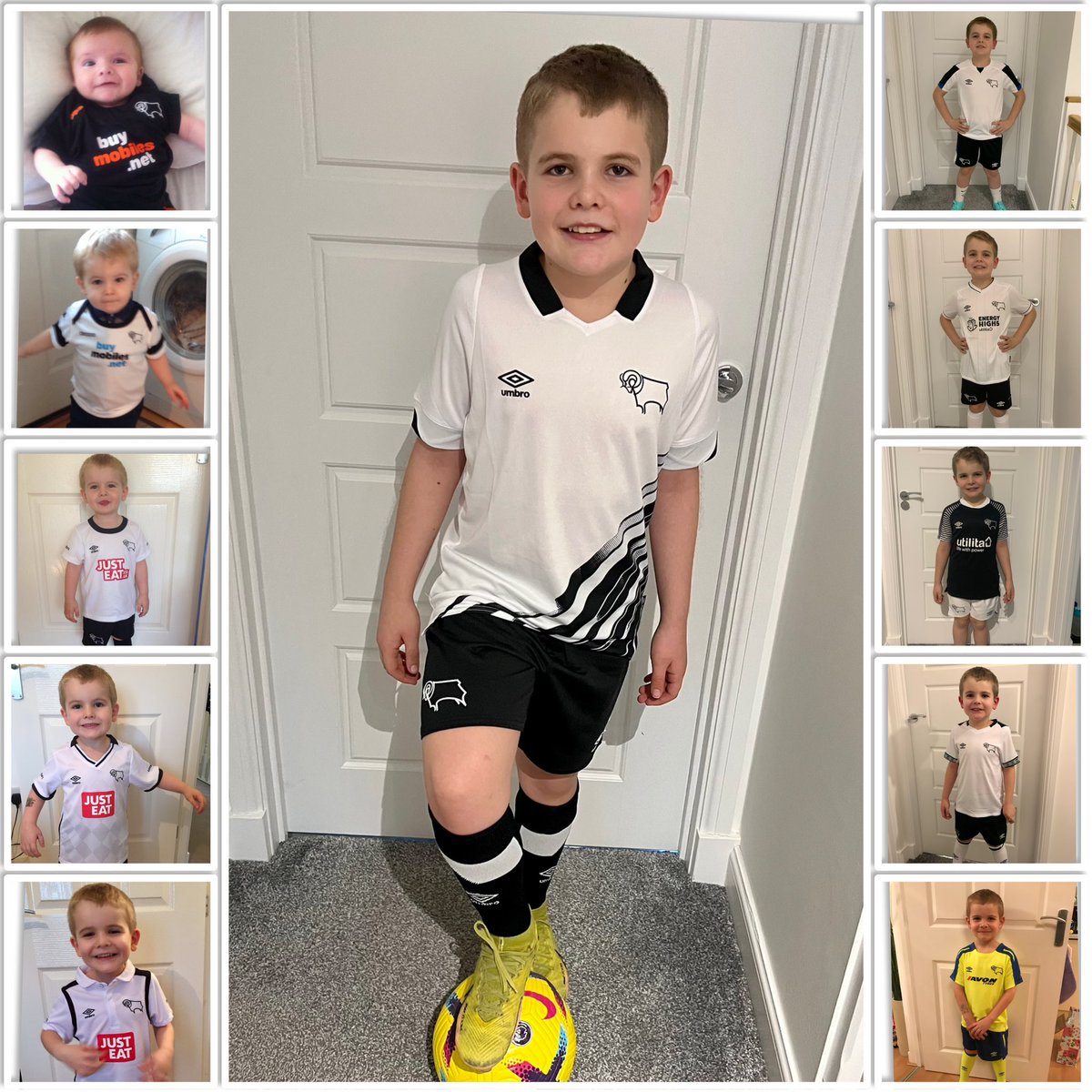 Another Christmas another Derby shirt 🐏.  Keeping it going until he’s 18.  <a href="/dcfcofficial/">Derby County</a> <a href="/Ed__Dawes/">Ed Dawes</a> <a href="/LewisDobbin/">Lewis Dobbin</a> <a href="/LeighCurtis_DT/">Leigh Curtis</a> <a href="/TheCurtisDavies/">ℂ𝕦𝕣𝕥𝕚𝕤 𝔻𝕒𝕧𝕚𝕖𝕤</a> <a href="/YardieRams/">Yardie Rams 🇯🇲🐏</a> <a href="/JoeWildsmith/">Joe Wildsmith</a> <a href="/WilliamOsula/">William Osula</a> <a href="/JakeRooney8_/">Jake Rooney</a>