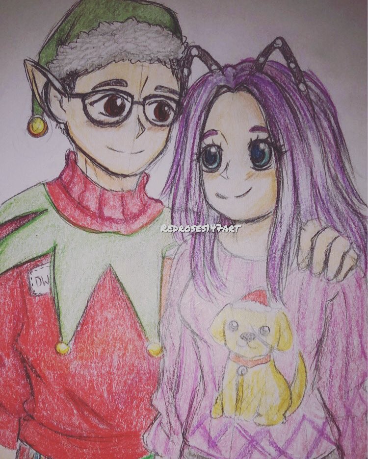 redroses147's tweet photo. Merry Christmas from Dwight and Freya! ๐๐๐
#art #drawing #illustration #artwork #sketch #redroses_ocs #fanart #dbd #deadbydaylight #deadbydaylightfanart #dwelf #dwight #dwightfairfield #christmas #colouredsketch https://t.co/IXA8nhovjh