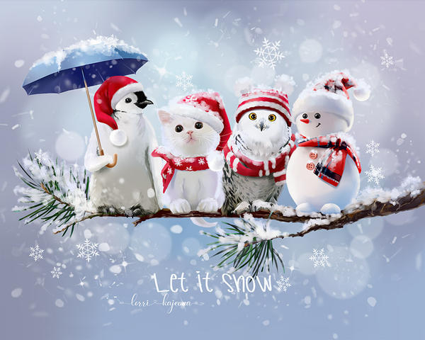 「Merry and bright. "Let it Snow" by @  」|DeviantArtのイラスト