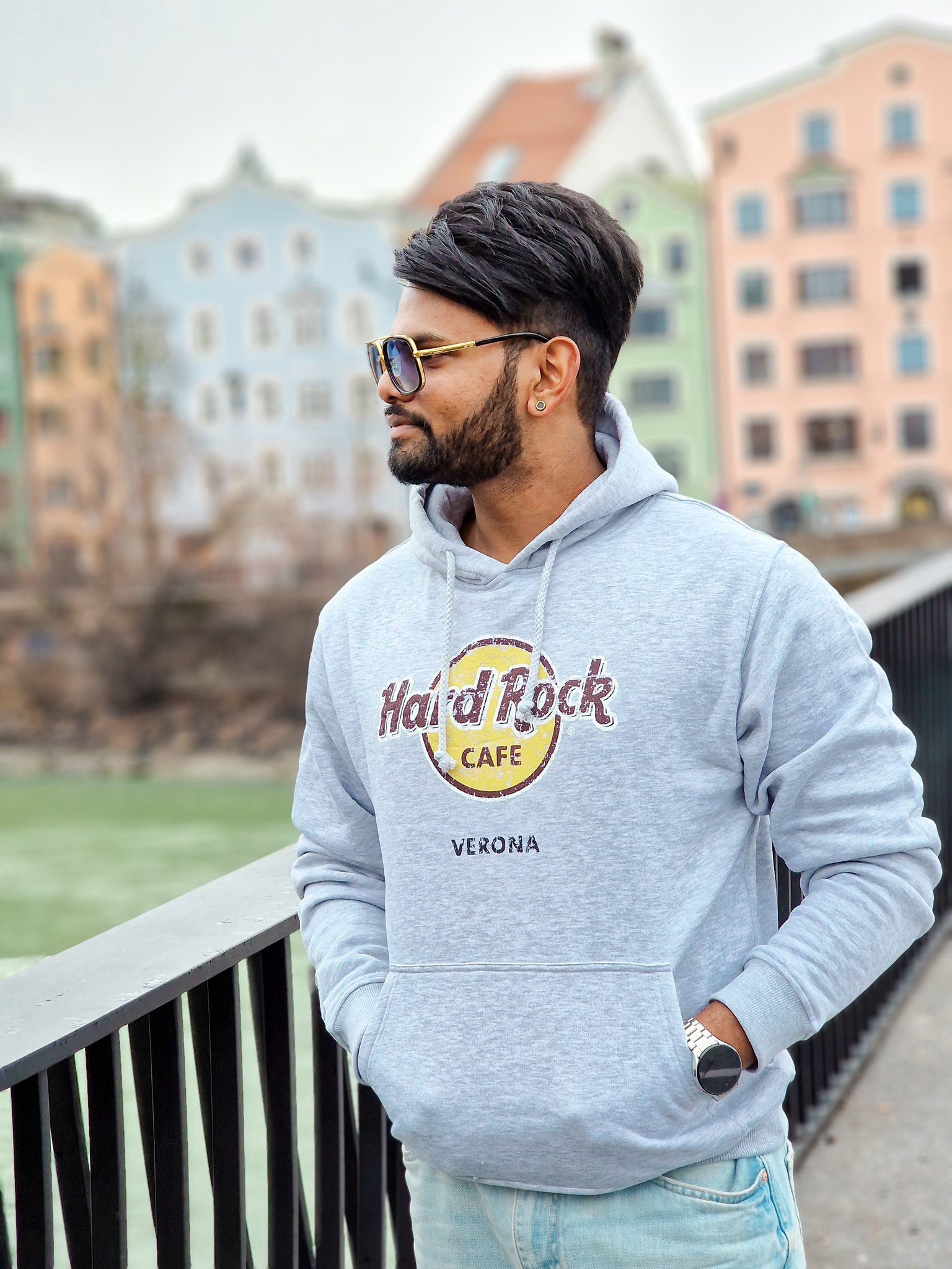 Sudadera hard rock gris new arrivals