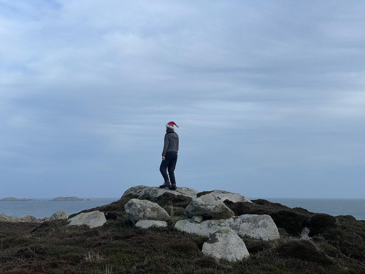 Christmas Day walk, via Porth Hellick burial chamber #Scilly
