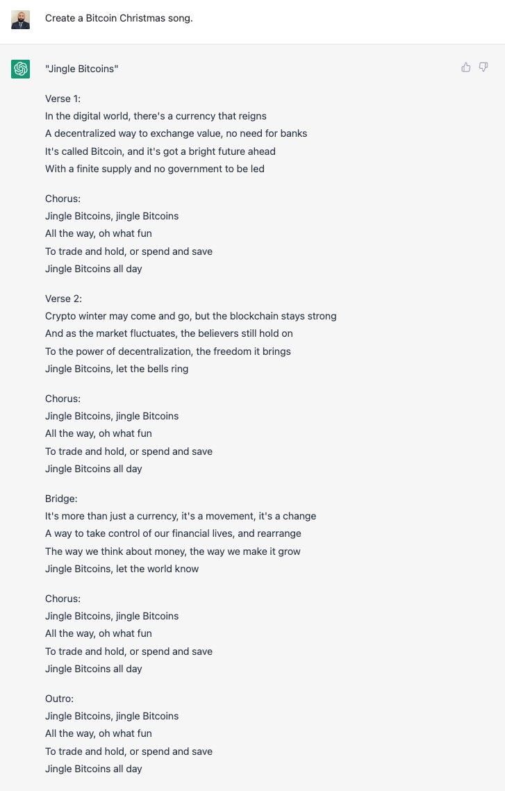 QuadTerminal's tweet photo. 🎄 Merry Christmas to everyone! 🎄

We're excited to share with you Quadency's latest song by @OpenAI's #chatGPT:

"Jingle #Bitcoin" https://t.co/lCkBLlPiop