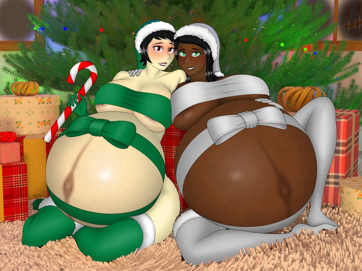 CapnCapitalism's tweet photo. Merry Christmas, ya filthy animals! Mixing it up this year with a festively fertile Karen and Devi for your viewing pleasure https://t.co/64RiOhObLB
