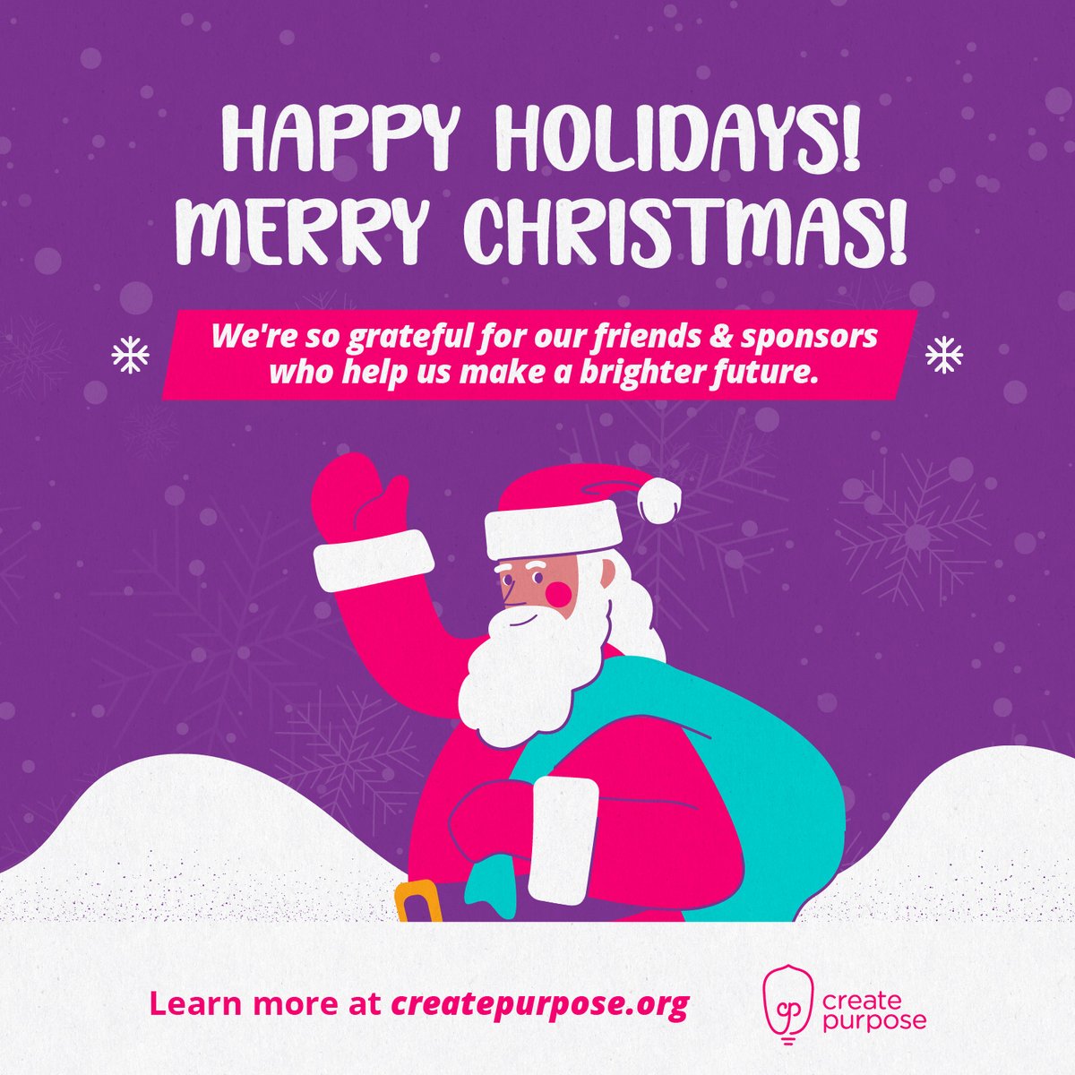 May the spirit of joy and service touch your hearts💜✨ this #Christmas🎅🏻 season." -Nicholas Sandoval &amp; Create Purpose Team