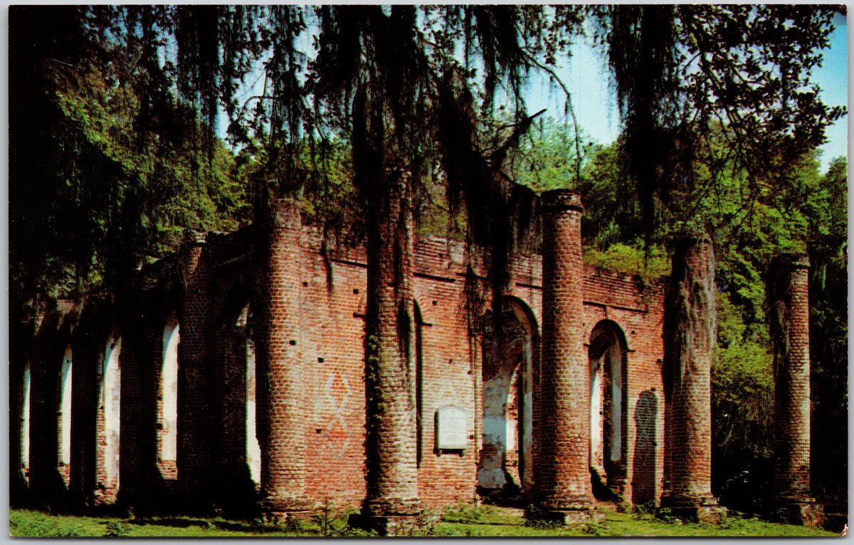 Old Sheldon Church Ruins in South Carolina - Burned by Union Army Under General Sherman - Near Yemassee 1959 Postcard ebay.com/itm/3744212679…