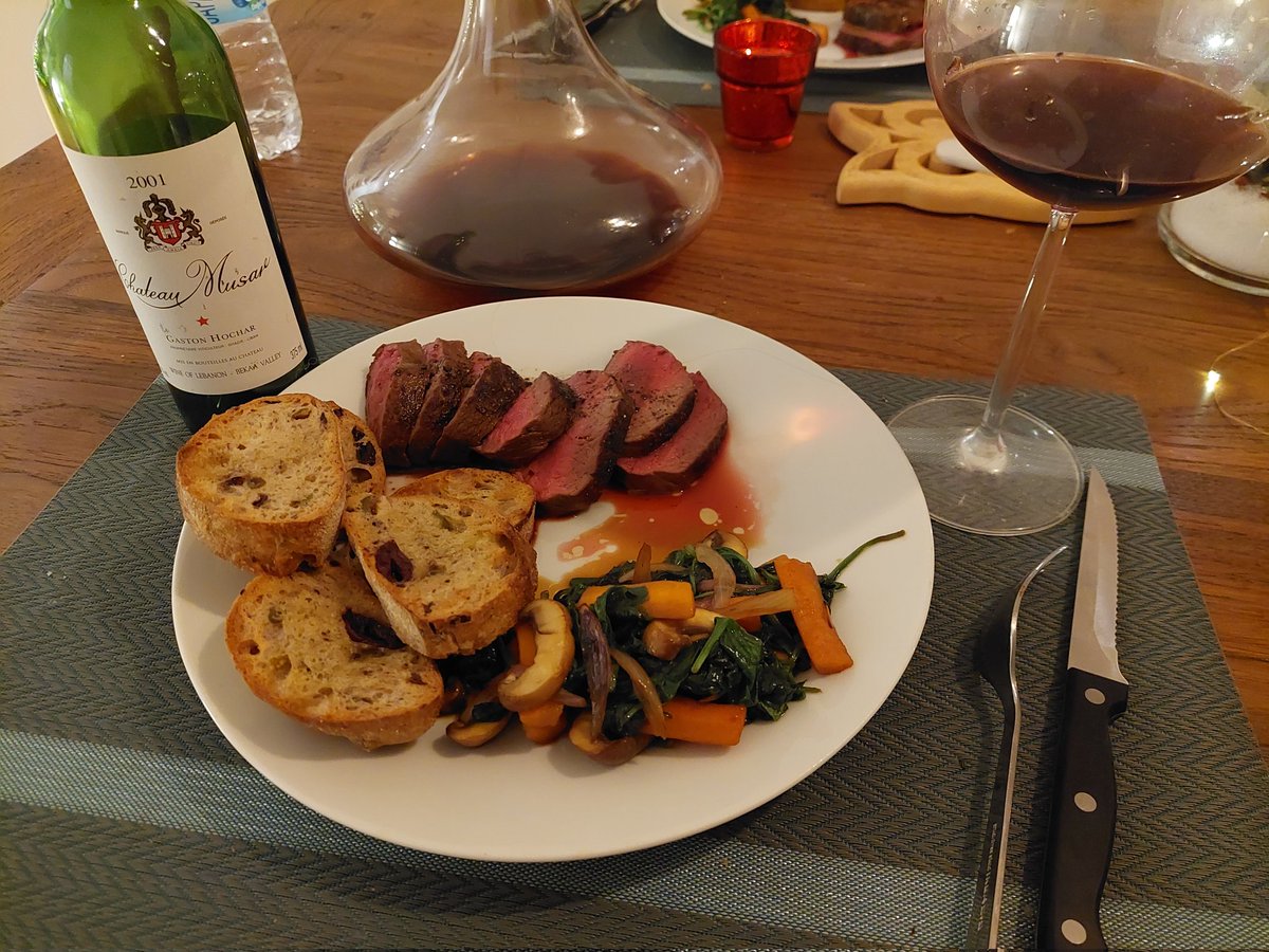 Kerstdiner, Musar 2001 en reefilet.