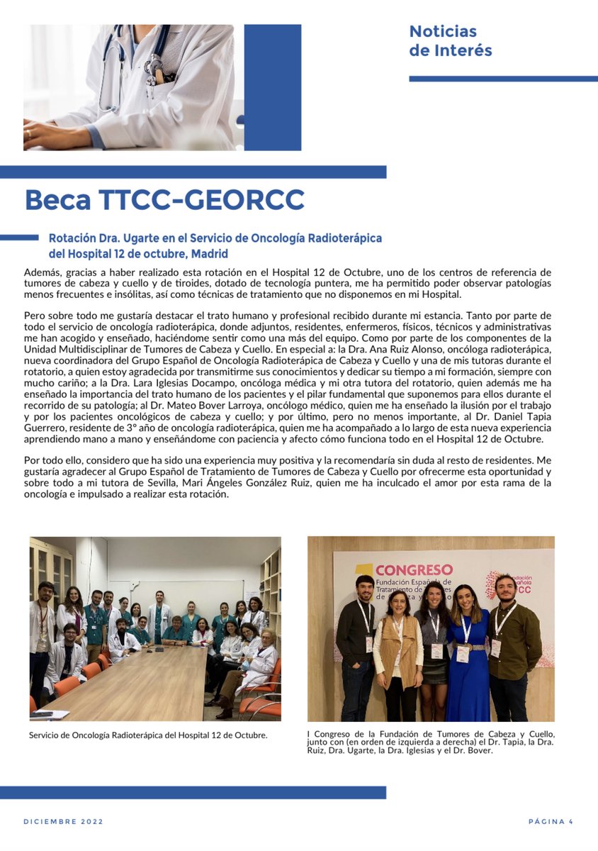 oncoradioHUVM's tweet photo. Felicitamos a nuestra R3 @Nerea_URA por la beca TTCC-GEORCC obtenida para su rotación externa en el hospital 12 de Octubre,con un servicio de Oncología Radioterápica de los mejores de 🇪🇸 Esperamos que haya sido una gran experiencia profesional y personal @ttccgroup @FundacionTTCC https://t.co/kInU9cOE09