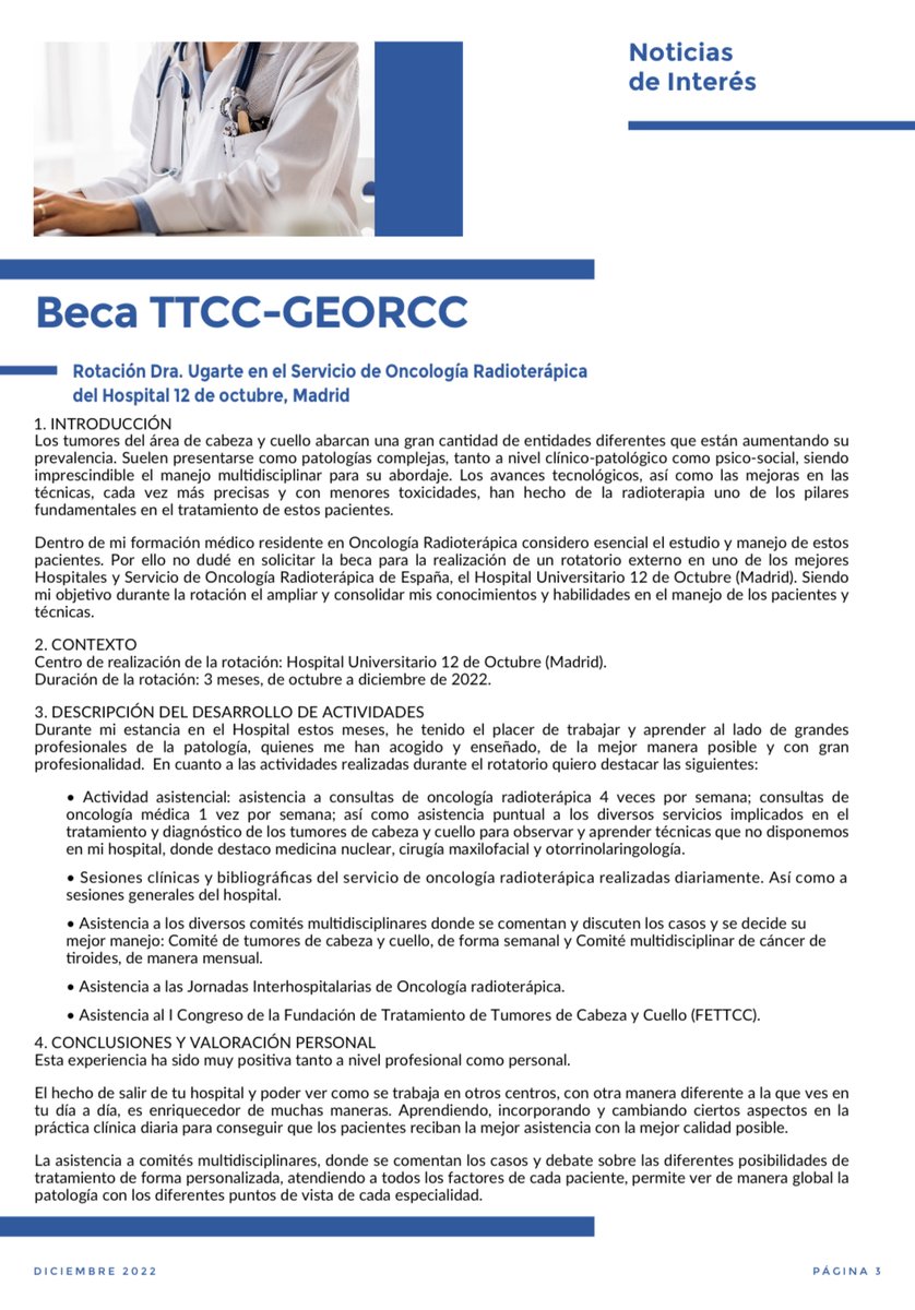 oncoradioHUVM's tweet photo. Felicitamos a nuestra R3 @Nerea_URA por la beca TTCC-GEORCC obtenida para su rotación externa en el hospital 12 de Octubre,con un servicio de Oncología Radioterápica de los mejores de 🇪🇸 Esperamos que haya sido una gran experiencia profesional y personal @ttccgroup @FundacionTTCC https://t.co/kInU9cOE09
