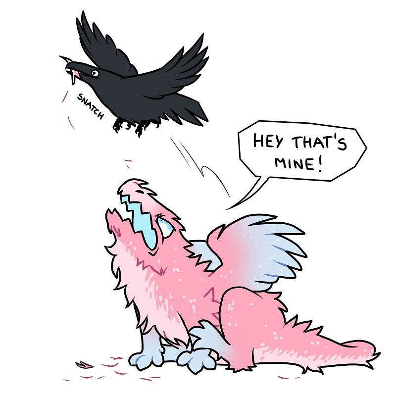 fishtrouts's tweet photo. One dragon’s trash is a crow’s nest! Happy holidays! ❄️ https://t.co/4WYqkHIOq0