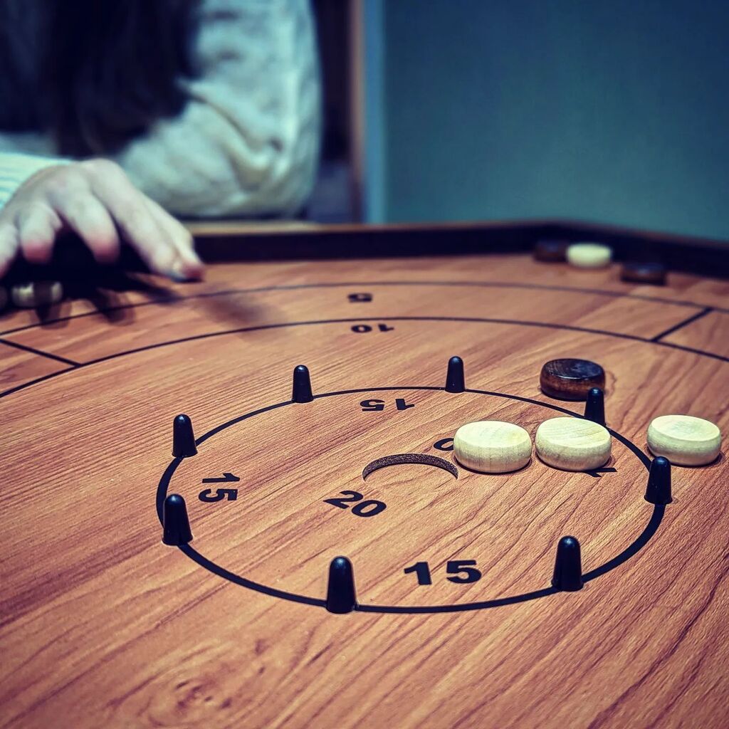 TBmakes's tweet photo. Crokinole... Fond memories this from my past.  Great Christmas gift... If this sticks as a new family game I'll make one for us!
.
.
.
.
#canadianintheuk #FamilyFun #crokinole https://t.co/b3OiUJm0Am https://t.co/AKKP9Se5y8