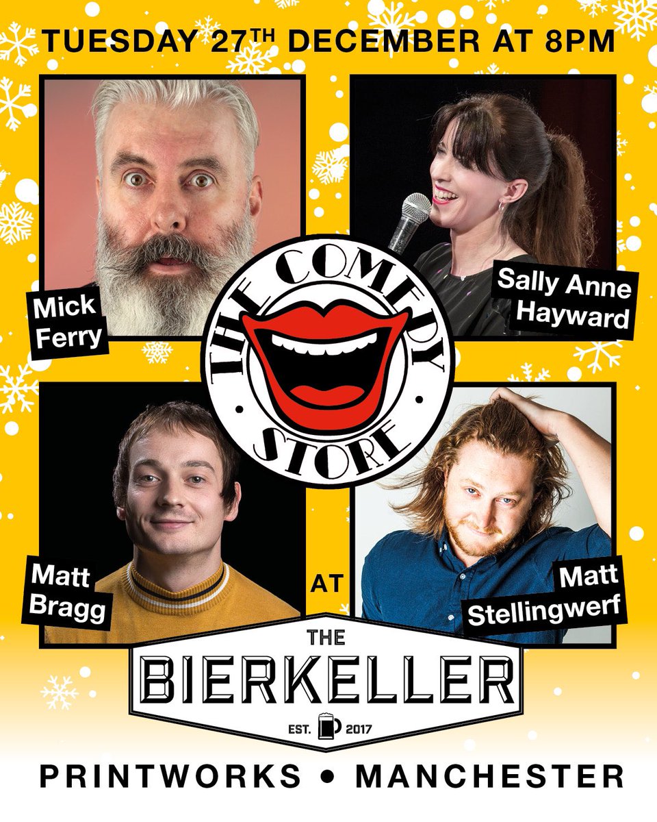 Tuesday - ( the day after Boxing Day!) - at The Bierkeller 😅

thecomedystore.co.uk