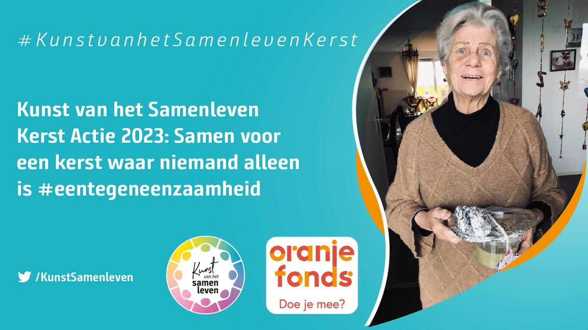 Dit is onze Kunst van het Samenleven Kerst Actie 2022: Samen voor een kerst waar niemand alleen is #eentegeneenzaamheid #KunstvanhetSamenlevenKerst @OranjeFonds