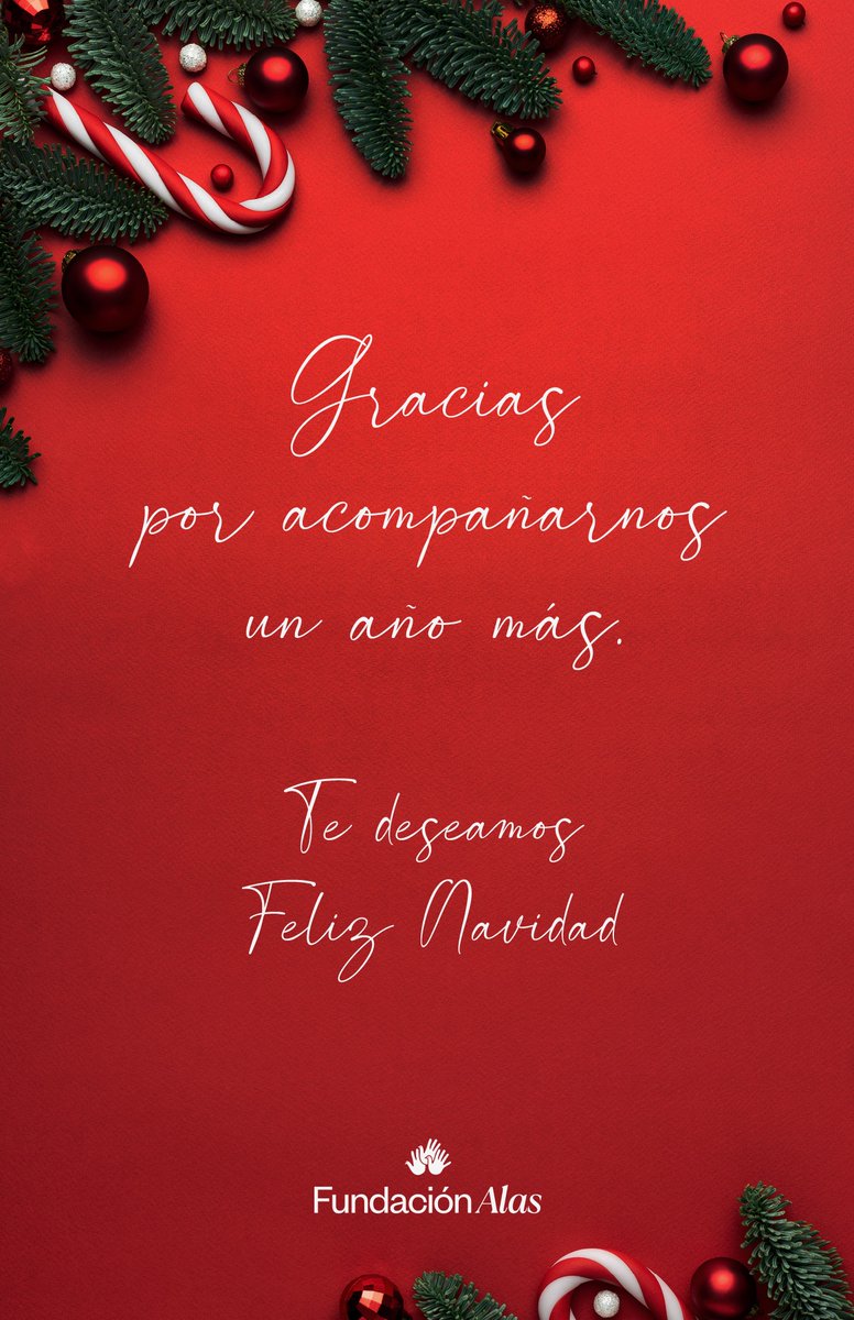 Queremos agradeceros vuestro apoyo y compañía un año más.✨ 
Os deseamos una Feliz Navidad. ❤️
#AlasMadrid #FelicesFiestas