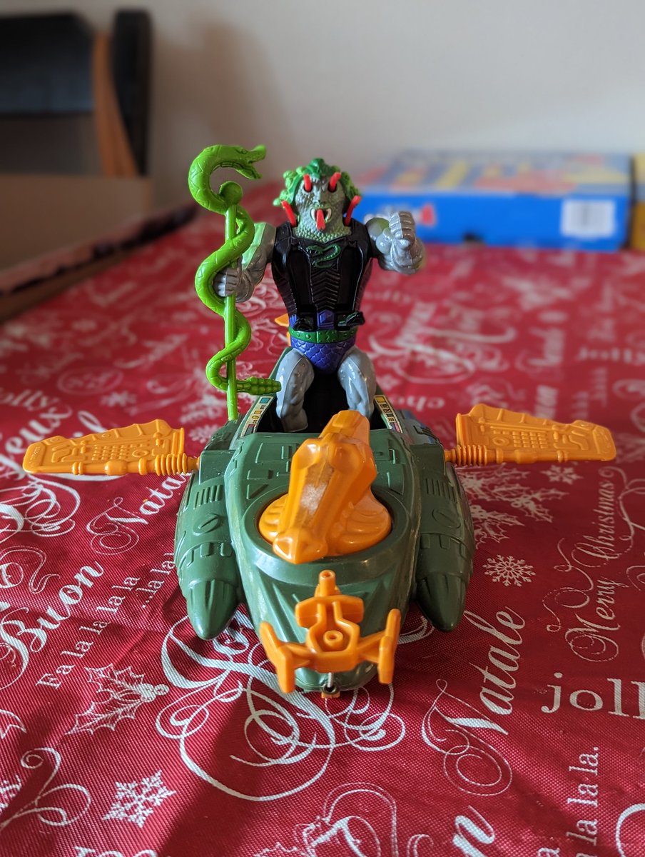 ZacMyers15's tweet photo. My wife rules. Merry Christmas to everyone. #MerryChristmas #MastersoftheUniverse #SnakeFace @MastersOfficial @Mattel #vintage #WindRaider https://t.co/AmznM0gVUg