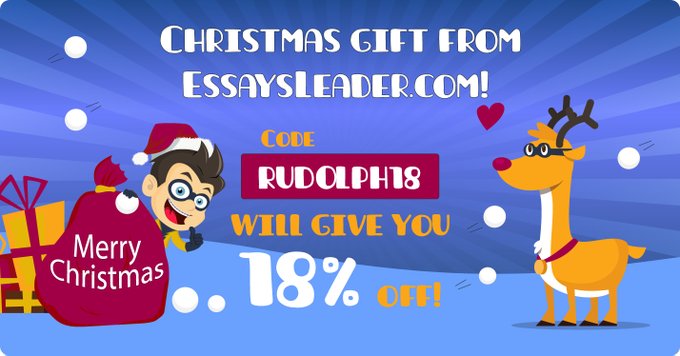 EssaysLeader's tweet photo. Receive your Christmas gift from https://t.co/5bsBi9ozNo! It's a special code RUDOLPH18 that will give you 18% off!
https://t.co/hxFWzSSLcp
#holiday #discount #present #essayorder https://t.co/24GEgKM0sE