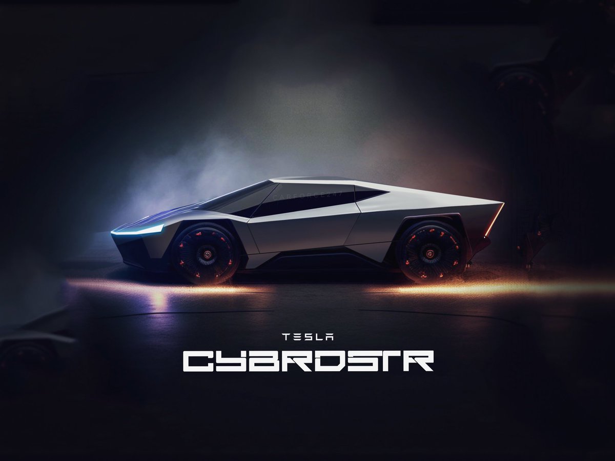 The Tesla CYBRDSTR - A hypercar based on the next-gen Roadster with a design inspired by the famous Cybertruck. #Tesla #TeslaCybertruck #TeslaRoadster $TSLA