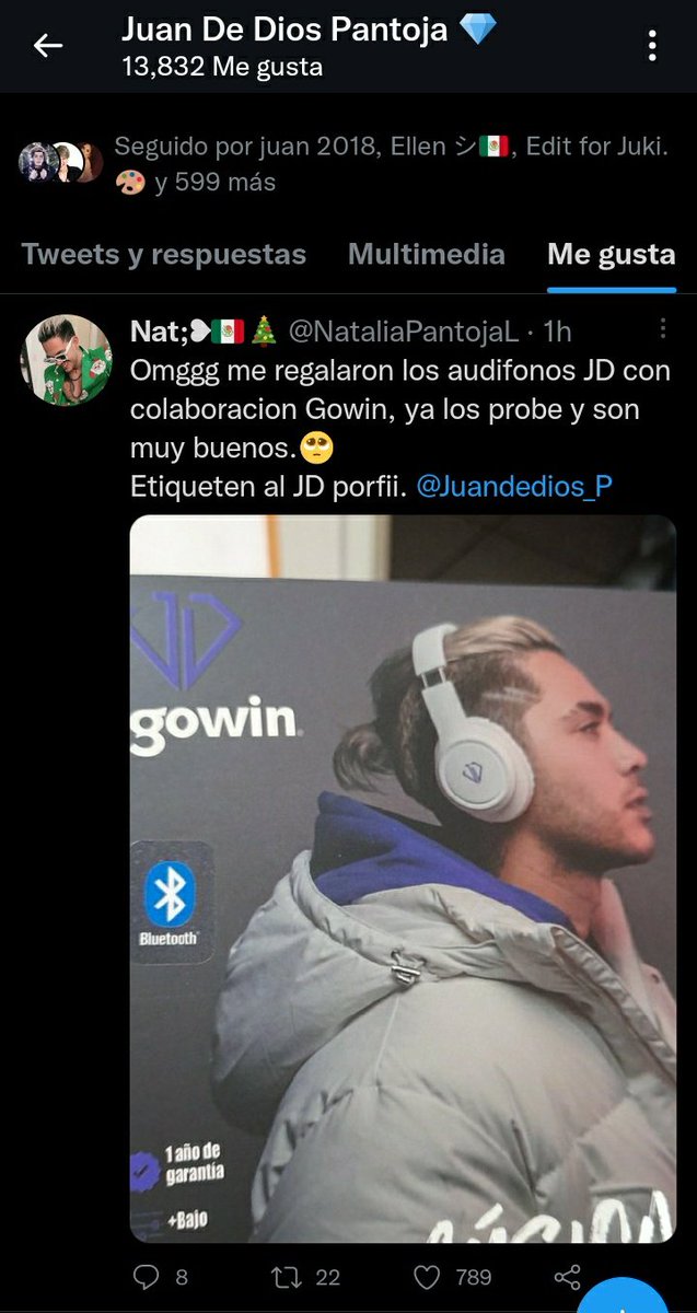 ElPantojaaa's tweet photo. Hoy hace un año que me regalaron los audífonos de JD Pantoja, además ese mismo día tuve mi primera interacción con el💗 https://t.co/Q2Axdr35eX
