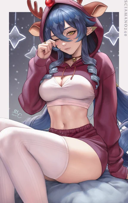 Raindeer Layla, from Genshin Impact. Gift for fellow artist , part of the  Secret Santa! 