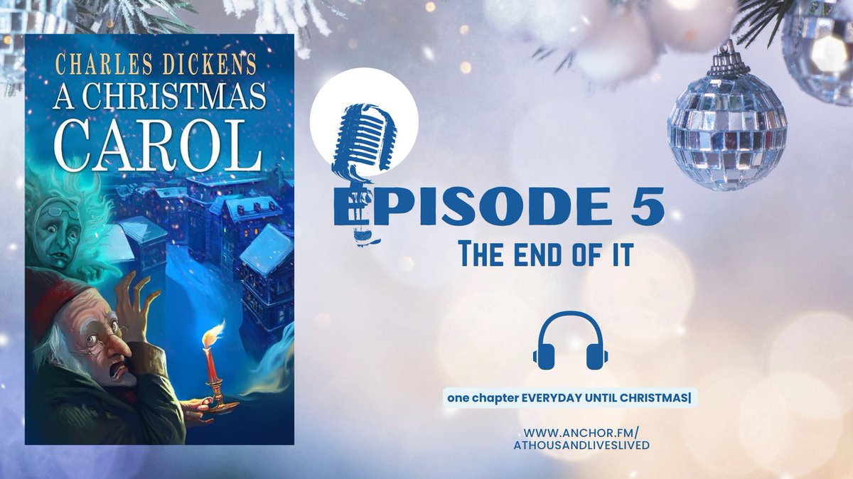 ThousandLived's tweet photo. #Christmas is almost here!

Let's read "A Christmas Carol" by Charles Dickens!

Enjoy Chapter Five Today!
@www.anchor.fm/athousandliveslived https://t.co/PH3PI0TOCA
