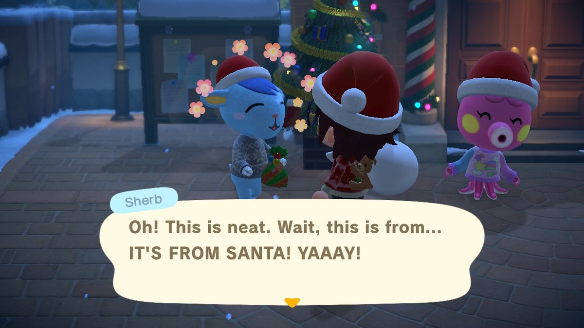 n00dletwt's tweet photo. happy toy day from everyone on Okaeri and me!! ♡ #acnh #christmas #toyday https://t.co/CCBirisQQb