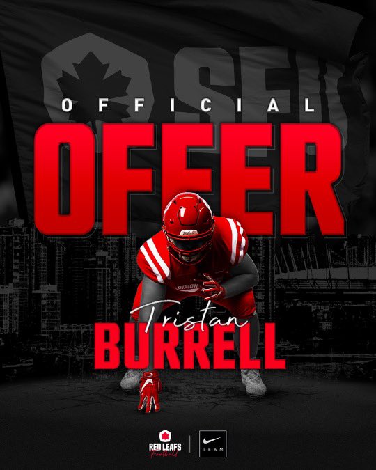BTristan73's tweet photo. After a great conversation with @CoachJErdman and @CoachRigell I am excited to announce that I have received an offer to continue my education and football career at Simon Fraser University! https://t.co/AMd1hPglDj