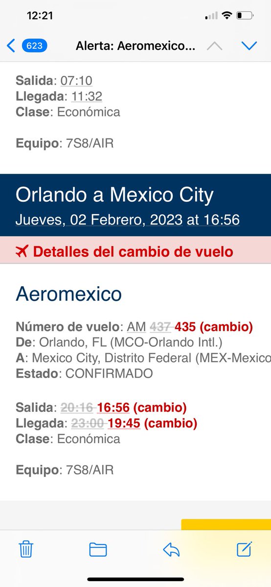 Y así DE LA NADA <a href="/Aeromexico/">Aeroméxico</a> nos cambia el horario de nuestro vuelo de regreso del 2 de febrero!!!!! Cómo por??? Y de qué forma nos van a compensar???