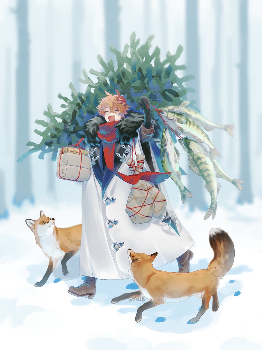 SaivurPeshu's tweet photo. Coming home for the holidays 🎄
#childe #GenshinImpact https://t.co/KpnZAgmATB