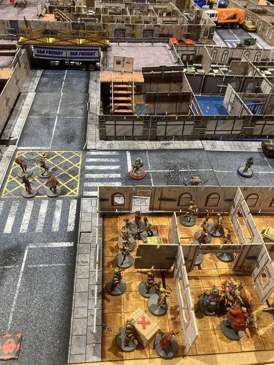 RedDwarf6's tweet photo. Friend at club set up a brilliant game of Zombicide with 3D terrain the other night, an awful lot of work in set up but great to play on. https://t.co/mu6rsjxGOu