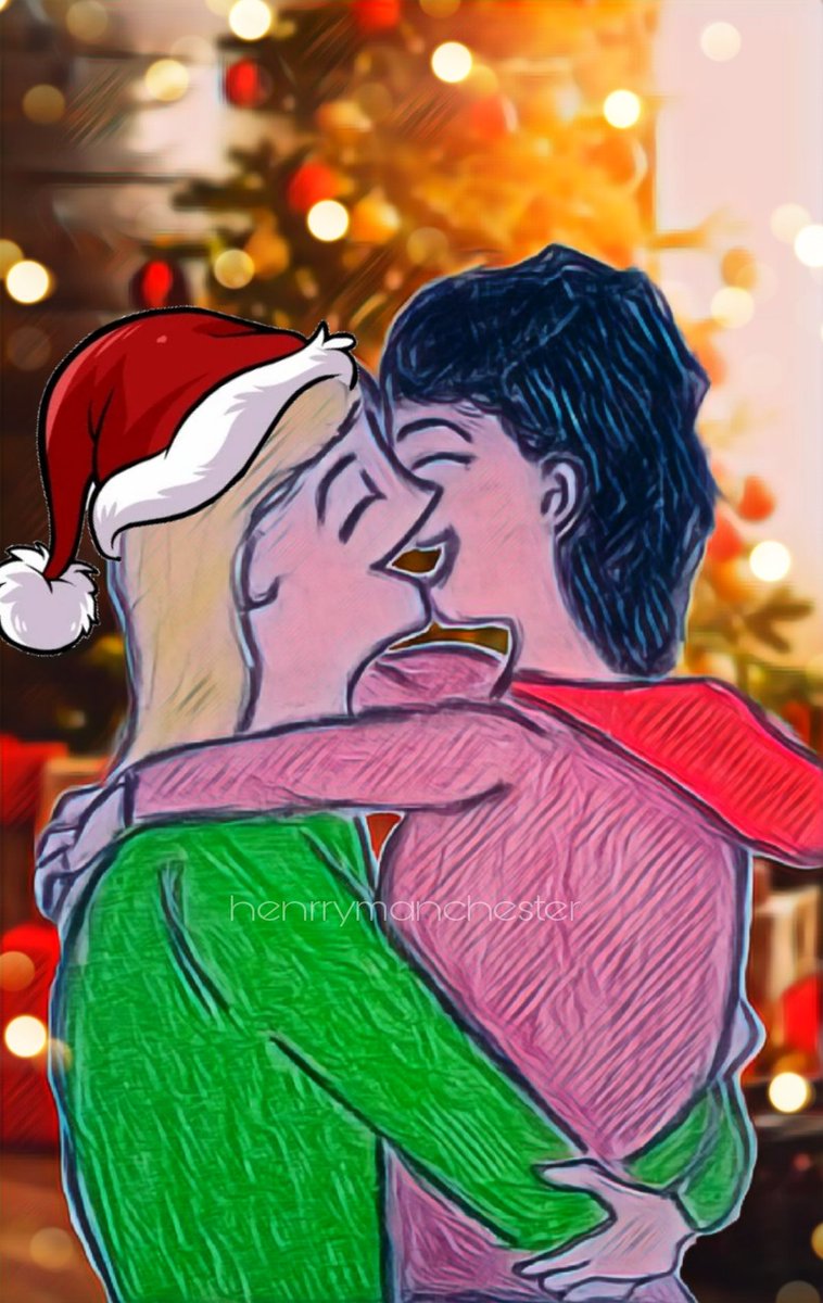 Henmanchester's tweet photo. Day 25: Christmas

"Merry Christmas, Lucerys"
"Merry Christmas, Aemond"

—Drawing made by me. 
—Edited in picsart 
—Credits to the pose @/ dkdleldjqordijq on twitter ✨

#Lucemond #LucemondChristmas 
@lucemondthinker https://t.co/aNrcFNUqrx