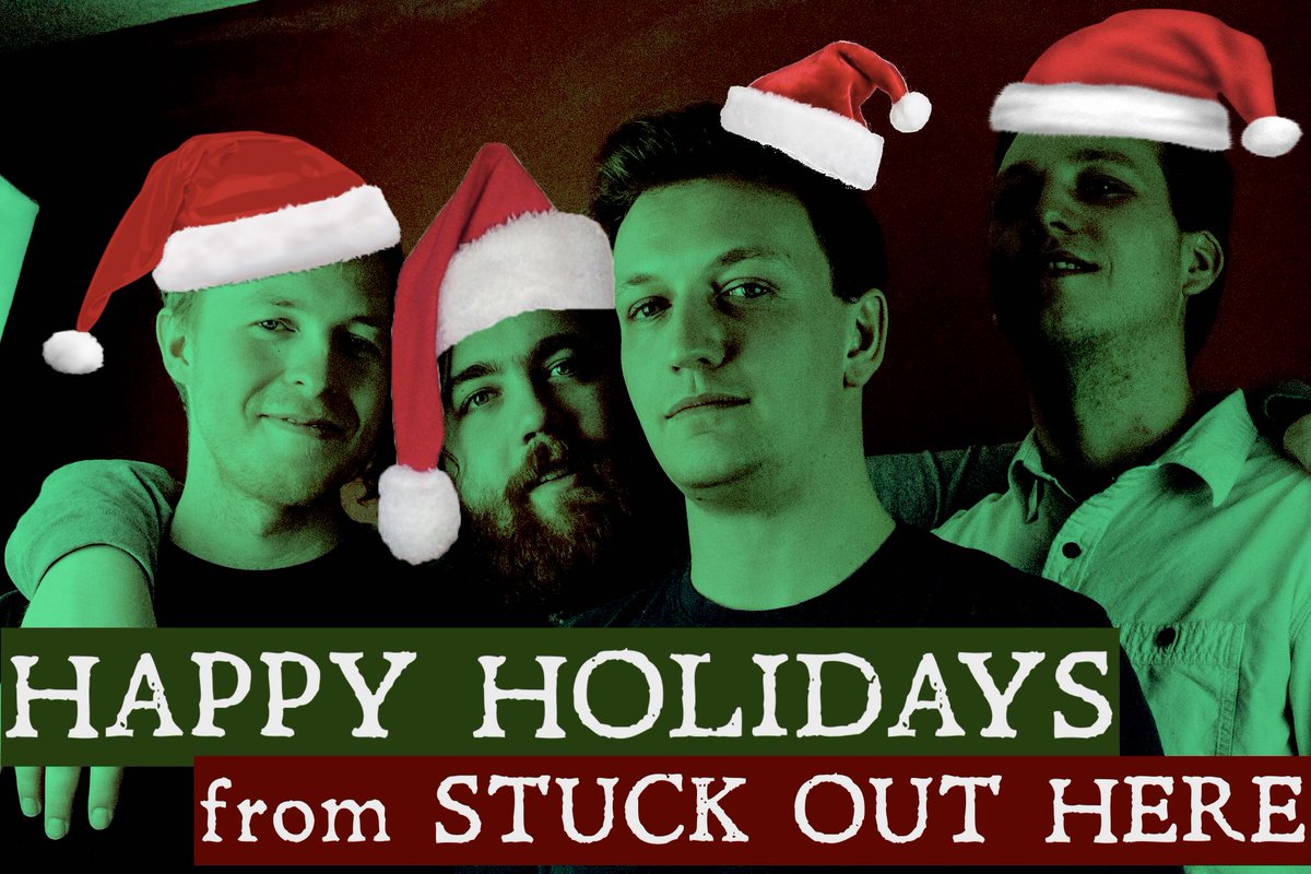 stuck_out_here's tweet image. happy holidays from a bunch of storm-stayed and just-escaped-by-the-tip-of-our-red-noses southwestern ontario adult festive feelings punks and warm wishes to all those like some of us who are stuck out here this christmas xoxo