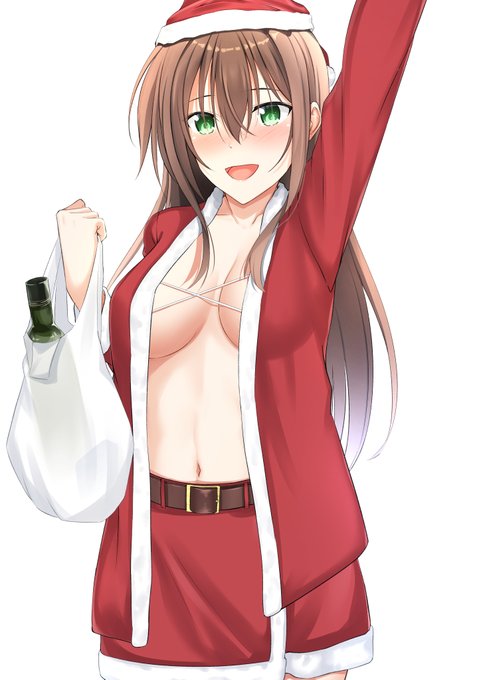 クリスマスは繁忙期で休みがないからと、後日サンタコスで色々用意してクリスマスしてくれるやつ 