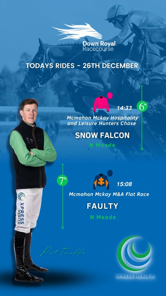 Best of luck to our sponsored Jockey Pat Taaffe tomorrow and over the rest of the festive racing season @Downroyal @LeopardstownRC #winners #topjock @rvn_management