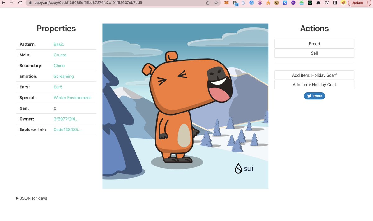 🎁 I just unboxed my Sui Holiday Capy! ❄️
Create your own Capy here:  capy.art #CapyHolidays