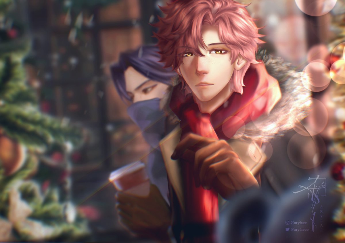 arylaeee's tweet photo. Wishing everyone happy holidays and to stay warm and safe this season 😳 Here’s my gift to Luc for the #sylvixgiftexchange2022! It’s a cold day, and Sylvain spots the perfect Christmas present for Felix. What is better than a cute little cat to adopt? #sylvix #FE3H https://t.co/OPjscuHR95