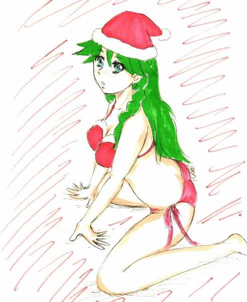 「ビキニサンタ過去絵。はるはるはともかく、天ノ川さん描いてないの不覚。 」|沖庵のイラスト