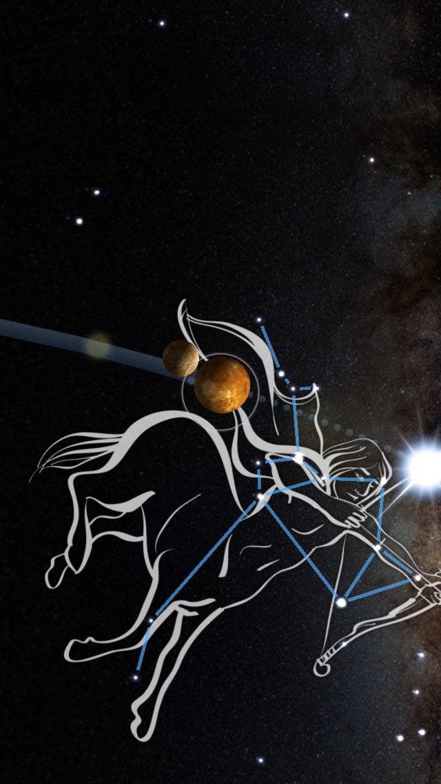 #SkyViewApp Меркурий и Венера в Стрельце