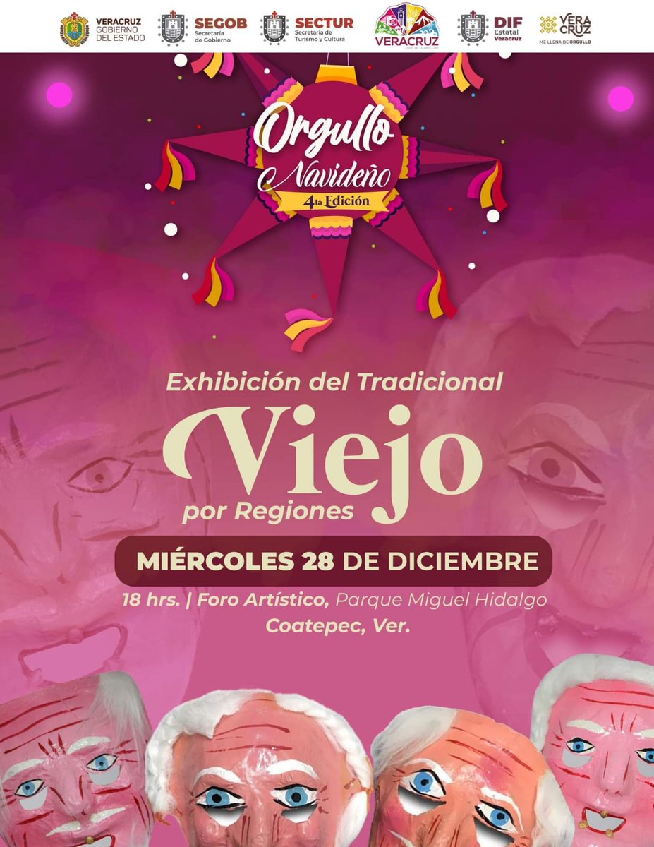 Te invitamos a la exhibición del Tradicional Viejo, que se llevará a cabo en el foro artístico del parque Miguel Hidalgo de Coatepec, el miércoles 28 de diciembre a las 16 hrs

Conservar nuestras tradiciones, son el mejor legado que podemos dejar a las próximas generaciones.