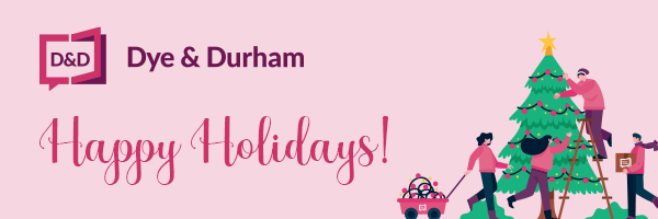 Dye &amp; Durham would like to thank our valued clients for their support and wishes everyone a safe and festive holiday season.

#DyeDurham #Christmas