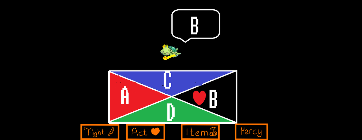 LDurpi's tweet photo. here are the last ones the ''do you like turtles'' is the only text im forcing to be in the mod and i forgor to put the level and hp so the player has 20 health and LVL 1
 items 2 legendary heroes 1 pie 70 tem flakes
also A B C D attack works like task manager attack in
deltarune https://t.co/pmqMrjheYz